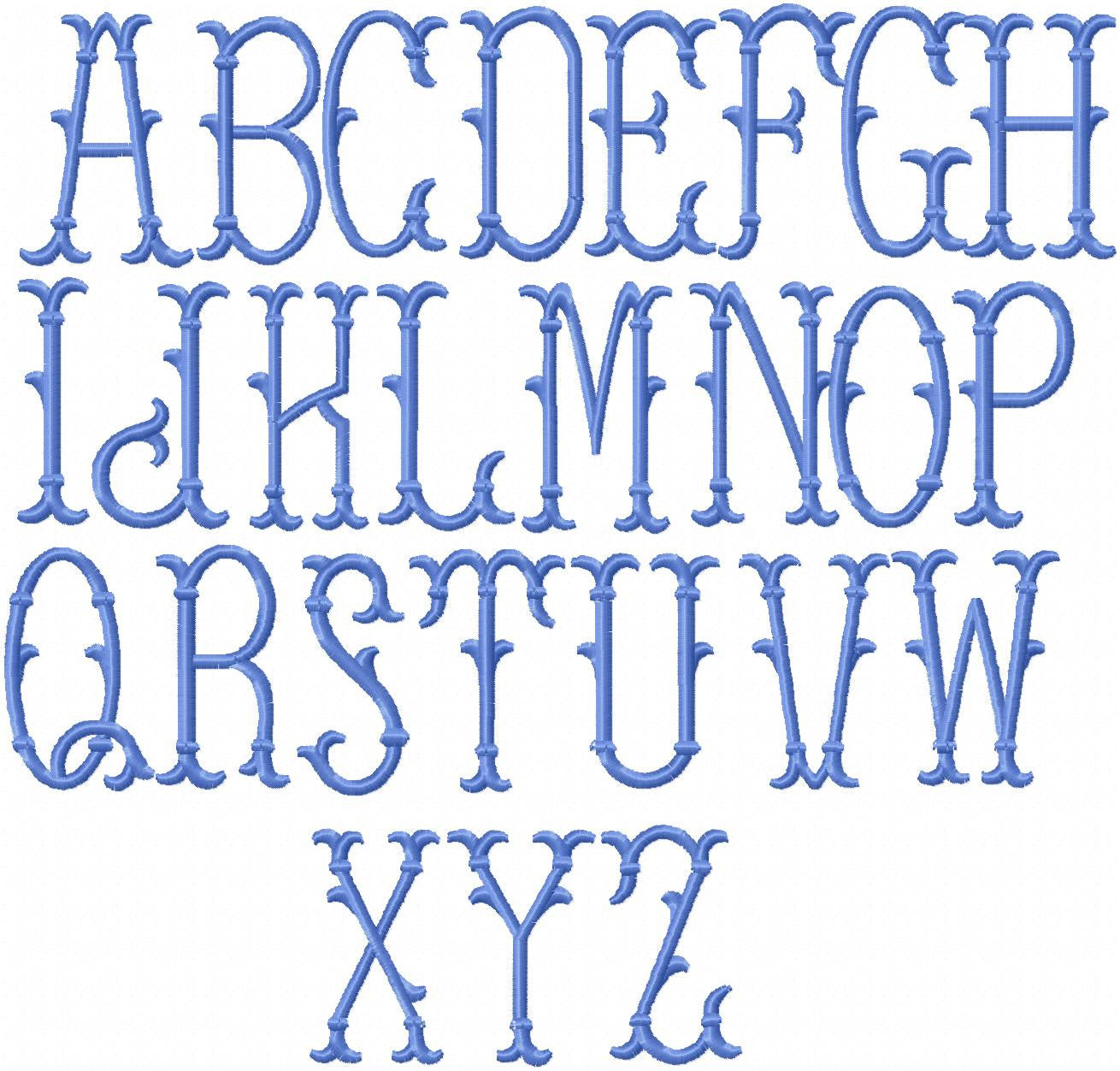 Erin Monogram Font - Machine Embroidery Font - comes in 4 inch center ...