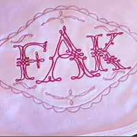 Piping Monogram Set - 5.25" Center with 3" side letters - comes with 13 frames  Machine embroidery Monogram Font