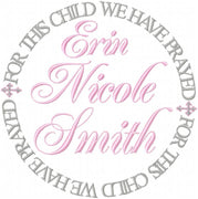 For This Child We have Prayed  Circle - Machine Embroidery Design