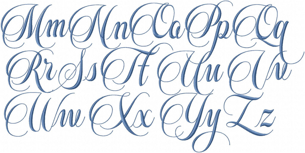Letters In Style Old English Fancy Cursive Alphabet