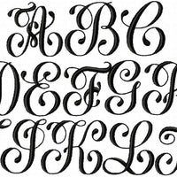 Glamour Monogram Font - Comes in 2,3,4,5 inch Sizes - machine embroidery font