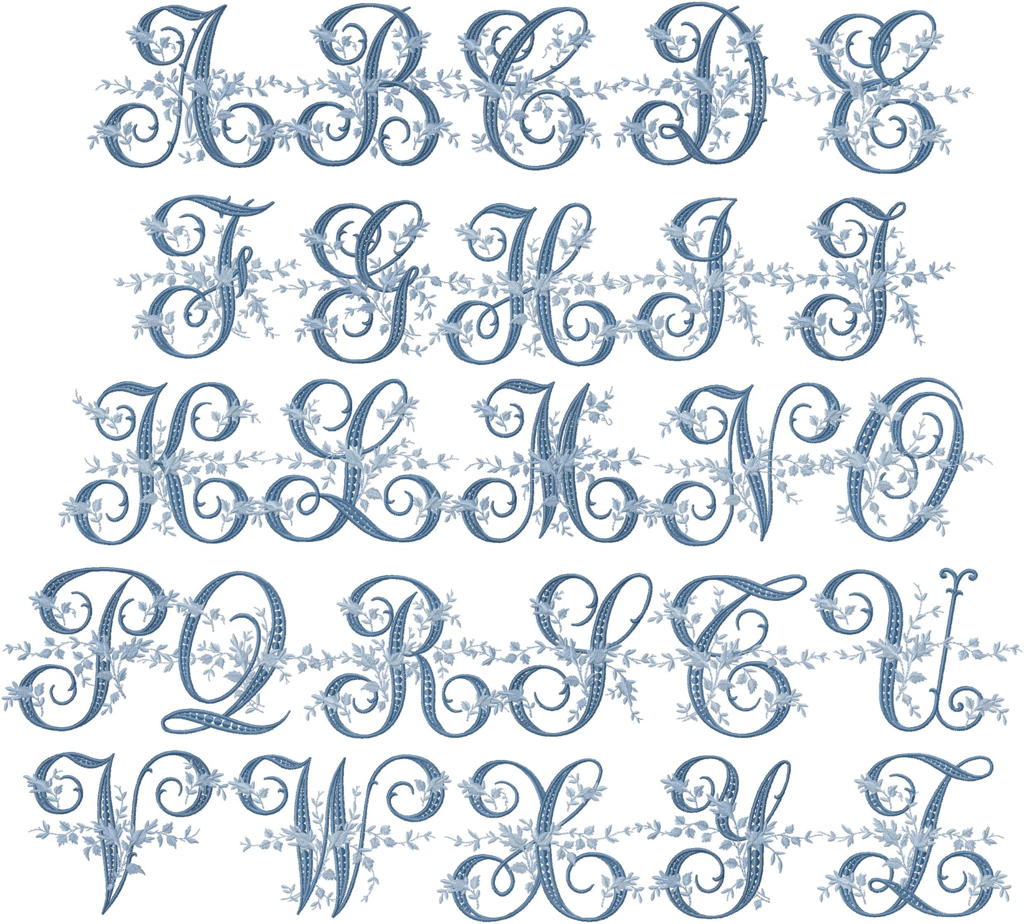 FRENCH FLORAL DOTTED MONOGRAM FONT | Bling Sass & Sparkle