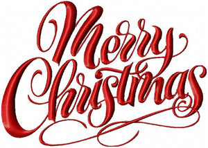 Merry Christmas - Machine Embroidery Design - Comes in 4 sizes