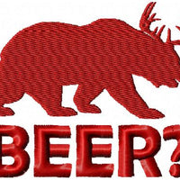BEER? - DEER AND BEAR EMBROIDERY DESIGN