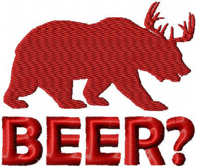 BEER? - DEER AND BEAR EMBROIDERY DESIGN