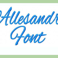 Allesandro Font comes in 1.5 and 2 inch sizes - with numbers and ampersand
