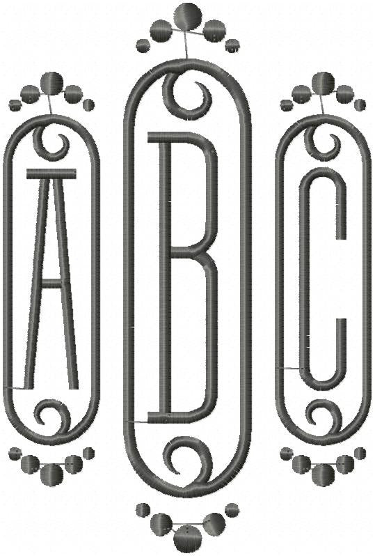 Art Deco Monogram Font Machine Embroidery Font | Bling Sass