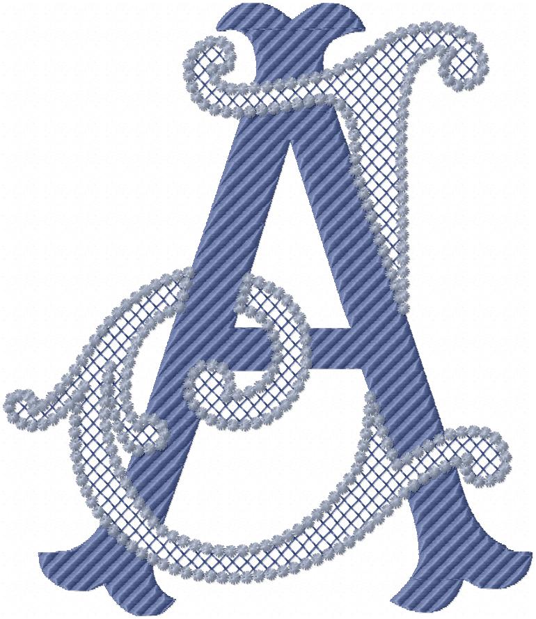 Elegant Monogram in Navy Blue — Sesame Letterpress + Design