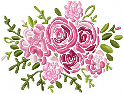 Peony Floral Design - Machine Embroidery Design