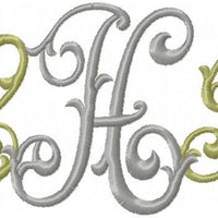 Heather Monogram Font - comes in 2,3,4 inch sizes Machine Embroidery