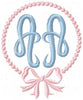 EMPRESS 2 LETTER MONOGRAM FONT WITH PEARL BOW FRAME