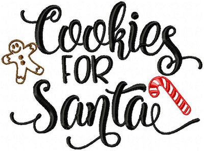 COOKIES FOR SANTA - MACHINE EMBROIDERY DESIGN