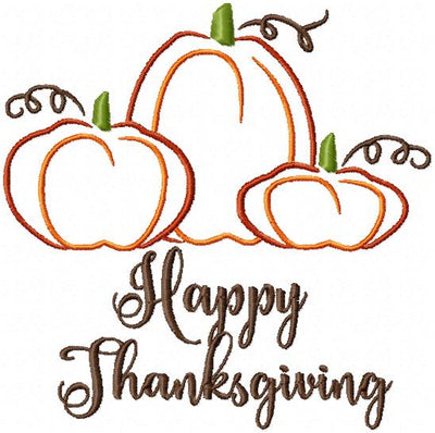 HAPPY THANKSGIVING - MACHINE EMBROIDERY DESIGN