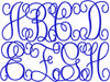 Jumbo Interlocking Monogram Font - 9.5" Center Letters and 7.5" Side Letters, Machine Embroidery Design