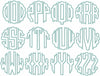 Scallop Circle Embroidery Monogram Applique Font -4,5,6 inch size Machine embroidery