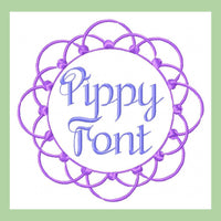 Pippy Font 2,3,4 inch sizes Machine Embroidery Font -