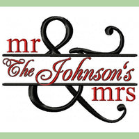 Split ampersand Name Frame Mr and Mrs.
