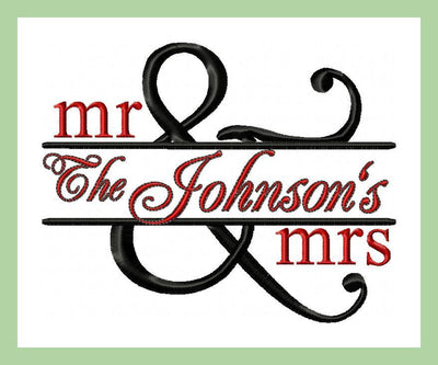 Split ampersand Name Frame Mr and Mrs.