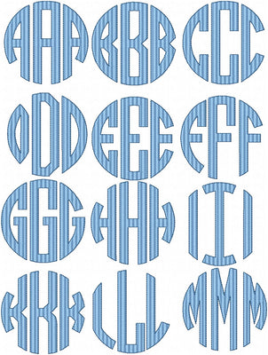 Stripe Circle Monogram Font