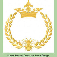 Queen Bee with Laurel and Crown Comes in 4x4,5x5,6x6 inch sizes