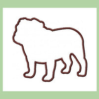 Bulldog Silhouette Applique - Comes in 4,5,6 and 7 inch sizes