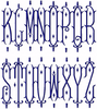 Vintage Diamond Monogram Font - 8 inch size