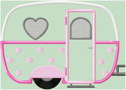 Camper with Dots - machine Applique Design