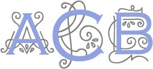 Penny Monogram Font  Comes in 2,3,4,5,6,7 inch sizes - machine Embroidery Font