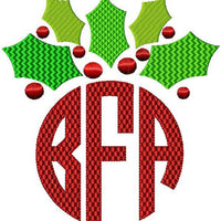 Holly Monogram Topper comes in 4 sizes 1,2,3, and 4 inch letter size