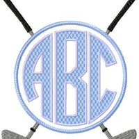 Golf Club Monogram Frame - comes in 3 sizes to fit letters 4,3,2 inch