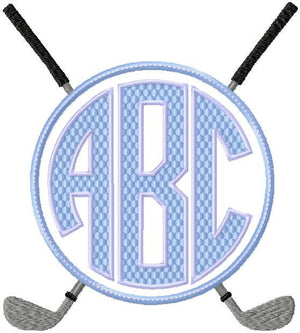 Golf Club Monogram Frame - comes in 3 sizes to fit letters 4,3,2 inch