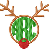 Reindeer Monogram Frame - comes in 6 sizes to fit 4,3.5,3,2.5,2,and 1.5 inch letters
