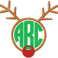Reindeer Monogram Frame - comes in 6 sizes to fit 4,3.5,3,2.5,2,and 1.5 inch letters