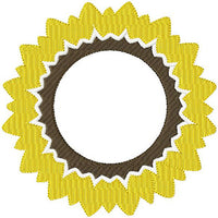 Sunflower Monogram Frame comes in 5 sizes to fit 4,3,2.5,2,1.5 inch letters