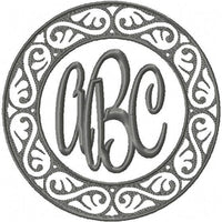 Damask Circle Monogram Frame comes in 7,6,5,4,3inch sizes