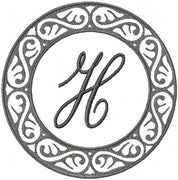 Damask Circle Monogram Frame comes in 7,6,5,4,3inch sizes