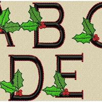 Christmas Holly Font - Comes in 3 inch with 1.75" plain side letters
