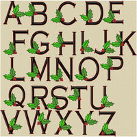 Christmas Holly Font - Comes in 3 inch with 1.75" plain side letters