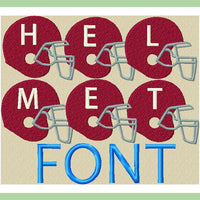 Helmet Font Football Helmet - comes in 2.5,3.5, and 4.5 inch sizes Machine Embroidery Font -