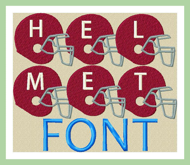 Helmet Font Football Helmet - comes in 2.5,3.5, and 4.5 inch sizes Mac