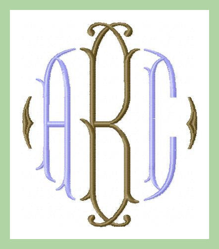 Vintage Diamond Monogram comes in 3 inch size Machine Embroidery Monog ...
