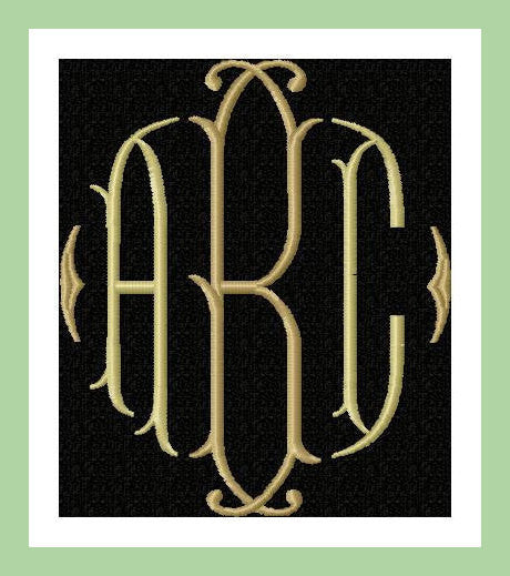 Vintage Diamond Monogram comes in 3 inch size Machine Embroidery Monog ...