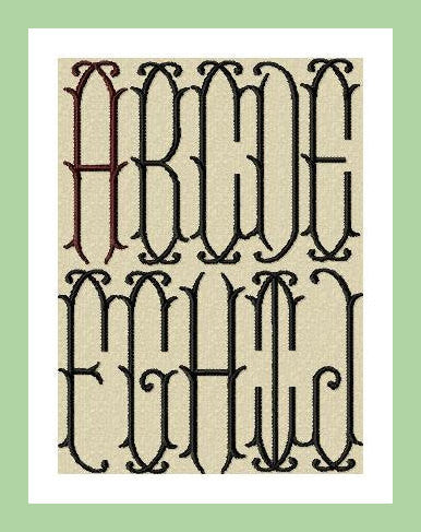 Vintage Diamond Monogram comes in 3 inch size Machine Embroidery Monog ...