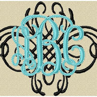 Filigree Design in Satin stitch and outline in Triple Bean Stitch