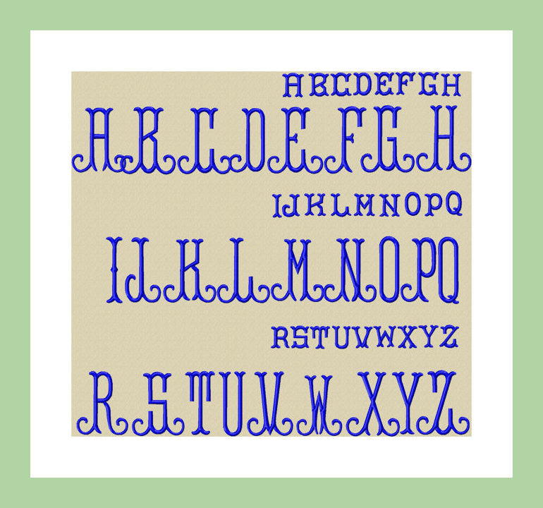 Curl Monogram Font 4.5 Inch size | Bling Sass & Sparkle