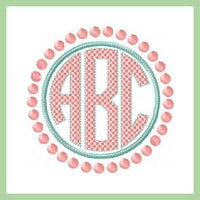 Circle Dot Monogram Frame - come in sizes to fit 2, 2.5, 3, 3.5 and 4 inch letters