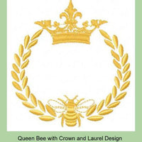 Queen Bee with Laurel and Crown Comes in 4x4,5x5,6x6 inch sizes