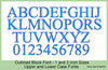 Outlined Block  Font - 1 an 2 inch Sizes