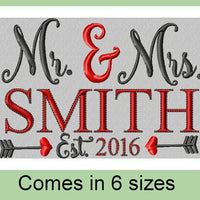 Mr. & Mrs. Family Name Frame with Date