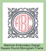 Square Round Machine Embroidery Design - Comes in 4,